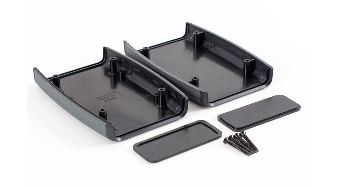 Caja portátil Hammond de Plástico Negro, 117 x 79 x 33mm, con compartimento batería, IP54