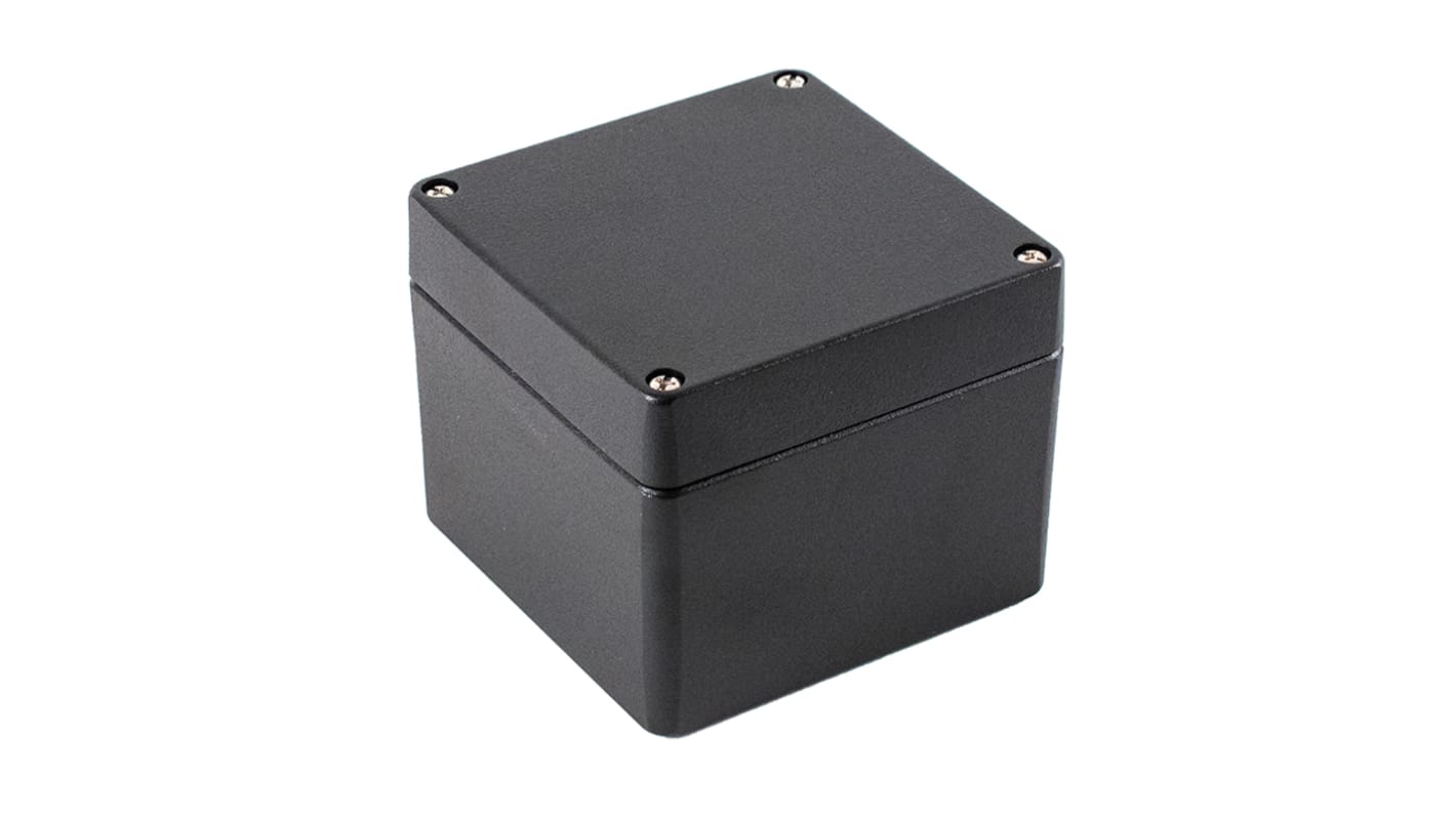 Caja de uso general Hammond de Aleación de Aluminio Presofundido Negro, 100 x 100 x 81mm, IP68