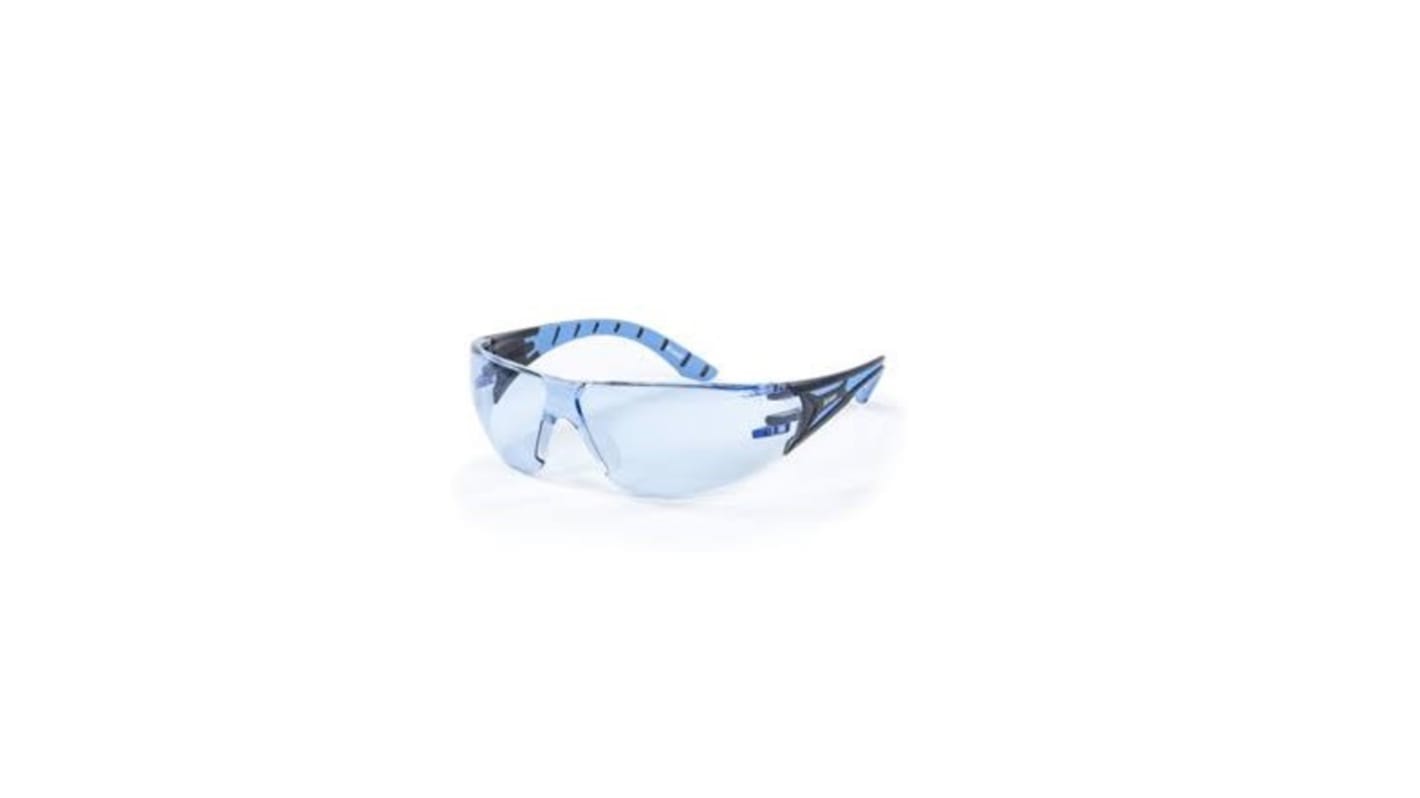 Gafas de seguridad Riley Stream Blue, lentes transparentes, protección UV