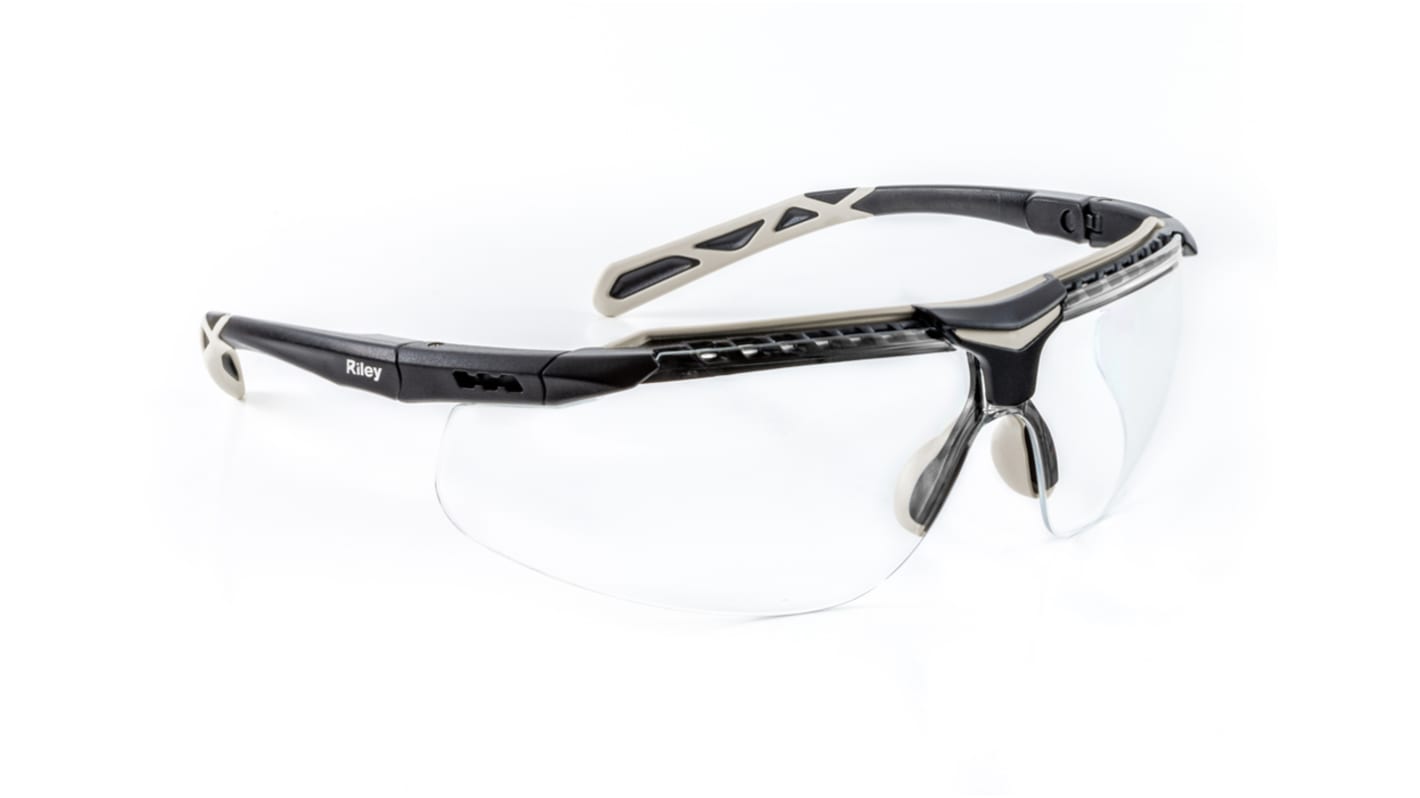 Gafas de seguridad Riley Flux, lentes transparentes, protección UV