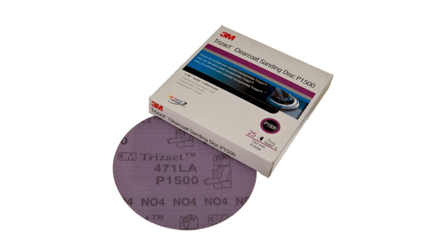 3M Trizact Silicon Carbide Sanding Disc, 150mm, P1500 Grit, 7100041081, 100 in pack