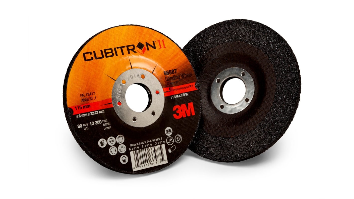 3M 7100074524 Cubitron II Ceramic Grinding Wheel, 150mm Diameter, 559μm Grit