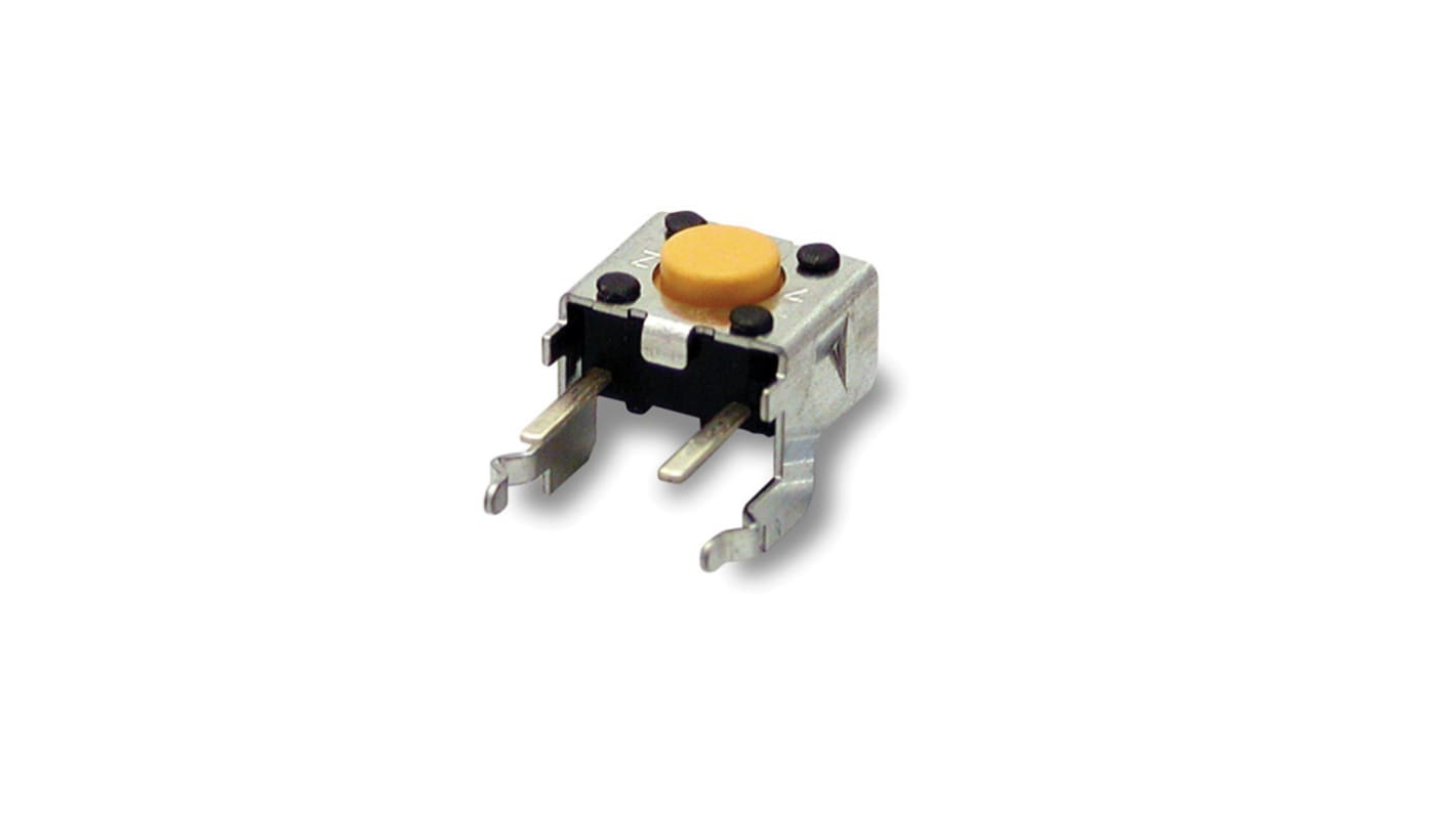 Ivory Plunger Tactile Switch, SPST 1.2 VA 6mm Through Hole