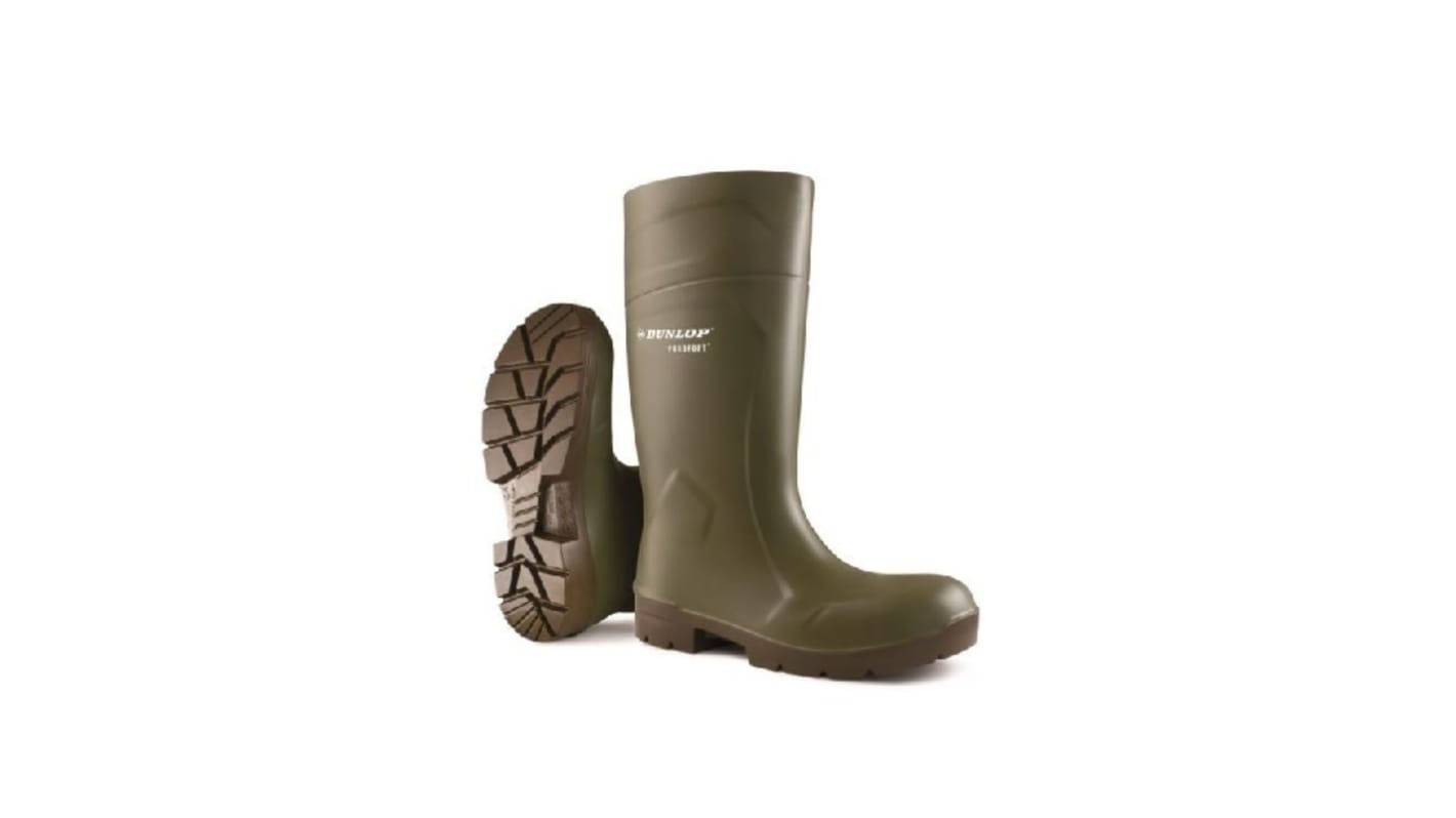 Dunlop Green Steel Toe Capped Unisex Safety Boots, UK 10, EU 44
