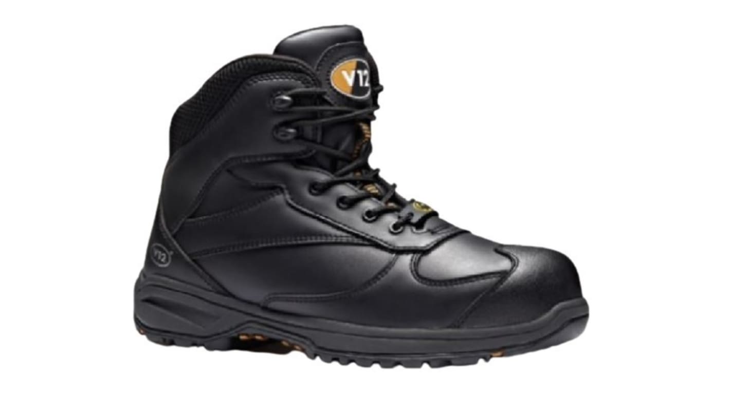 V12 Footwear Black ESD Safe Composite Toe Capped Men's Safety Boots, UK 10, EU 44.5