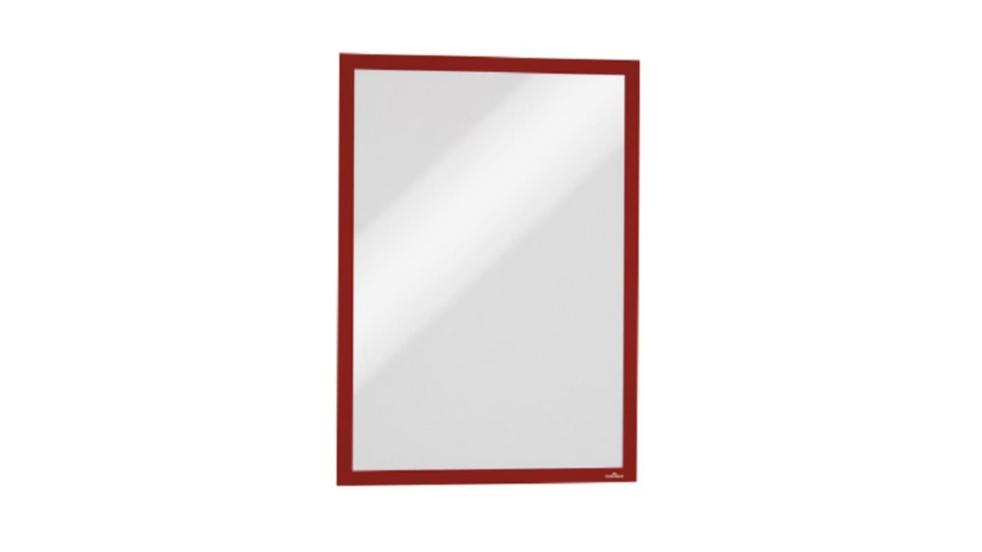 Durable MagneticDURAFRAME® MAGNETIC Red A4 Metal Information Frame, 323mm Height, 236mm Width