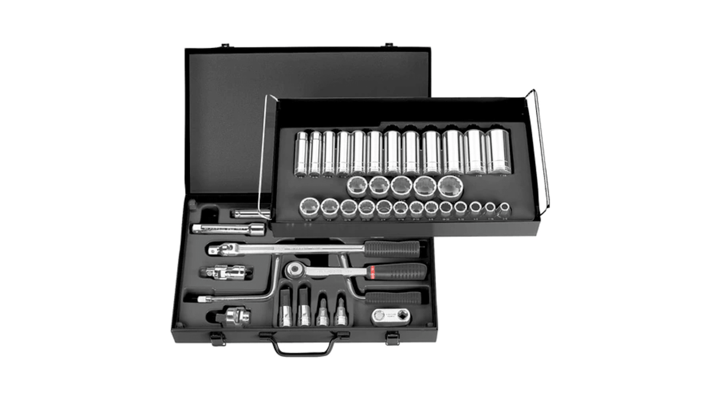 Facom 1/2 Zoll Vierkant 1/2 → 1.1/4", 3/8 → 1.1/4" 12-Punkt; Pozidriv-Bit; Schlitz-Bit Tiefer