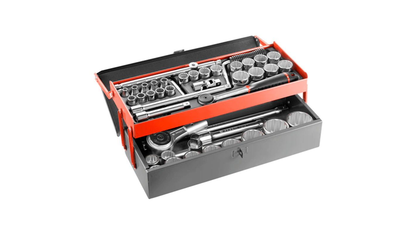 Facom 25-Piece Metric 1/2 in; 3/4 in Standard Socket Set with Ratchet, 12 point