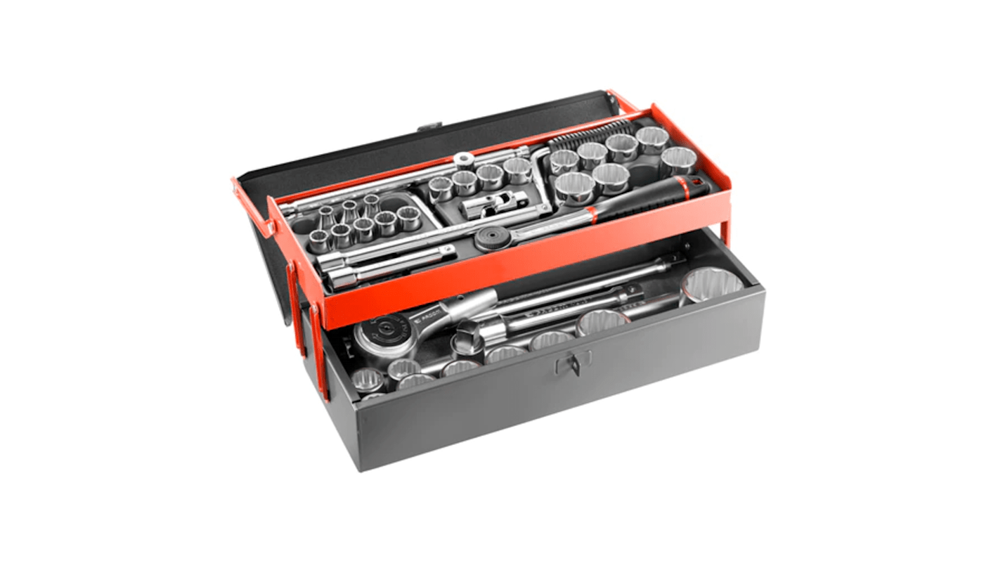 Facom Imperial 1/2 in; 3/4 in Standard Socket Set with Ratchet, 12 point