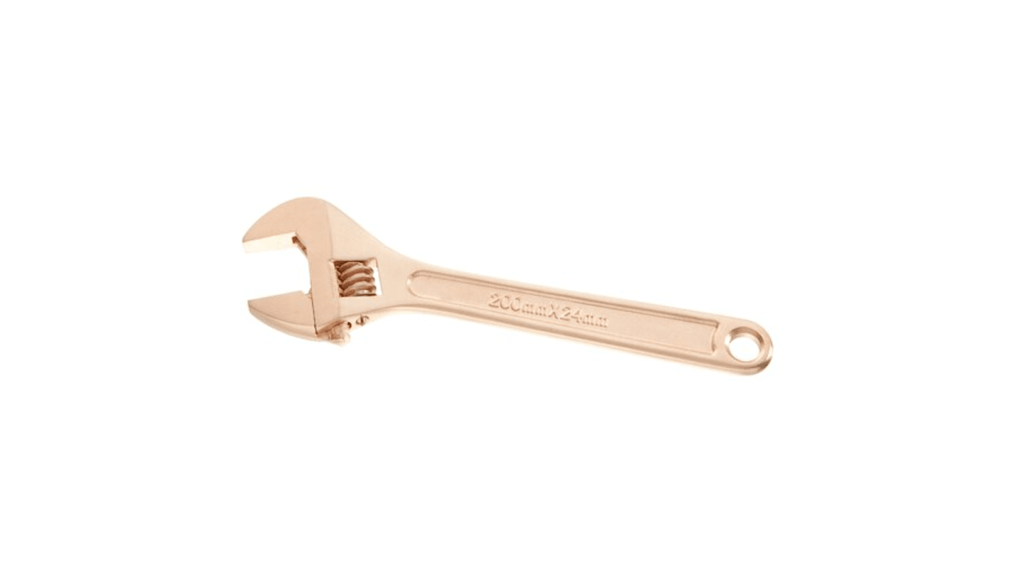 Facom Adjustable Spanner, 450 mm Overall, 55mm Jaw Capacity, Metal Handle, Non-Sparking