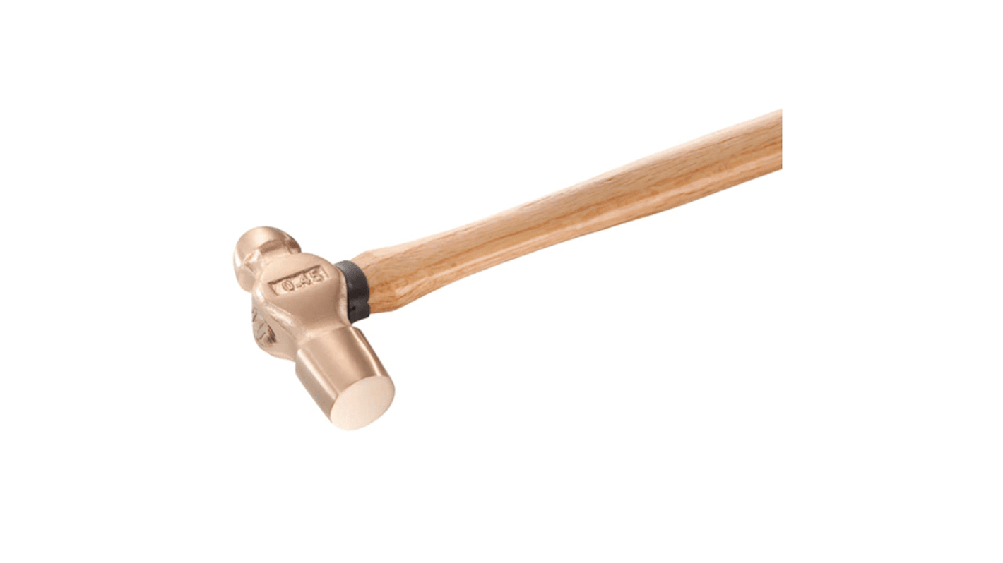 Facom Beryllium Copper Ball-Pein Hammer with Wood Handle, 400g