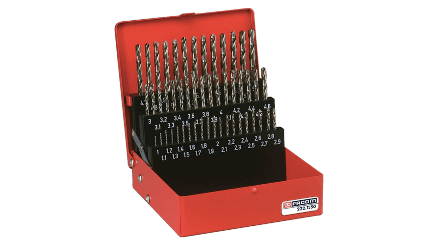 222A.TJ50 50Piece Twist Drill Bit Set for Masonry, 5.9mm Max