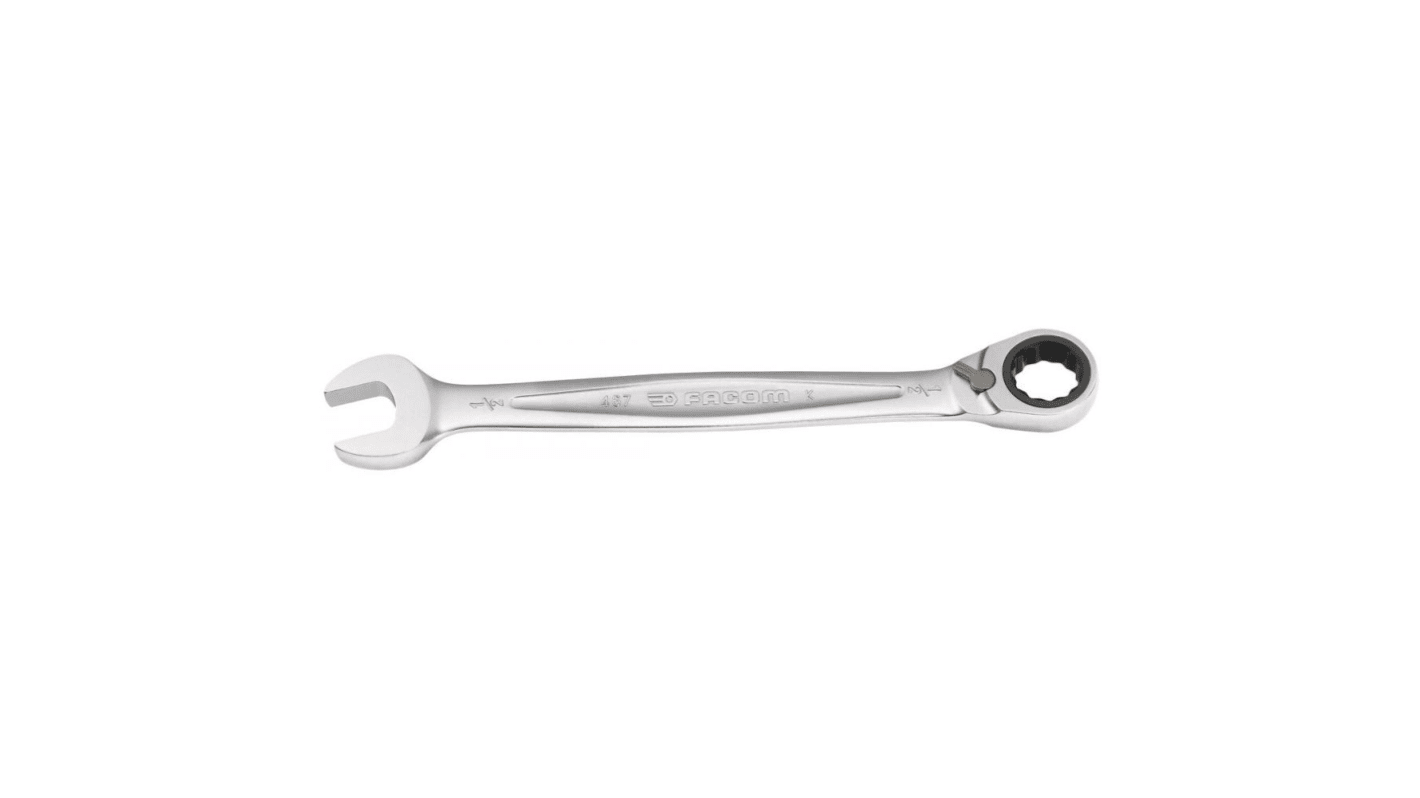 Facom 467 Series Combination Ratchet Spanner, Imperial, 225 mm Overall