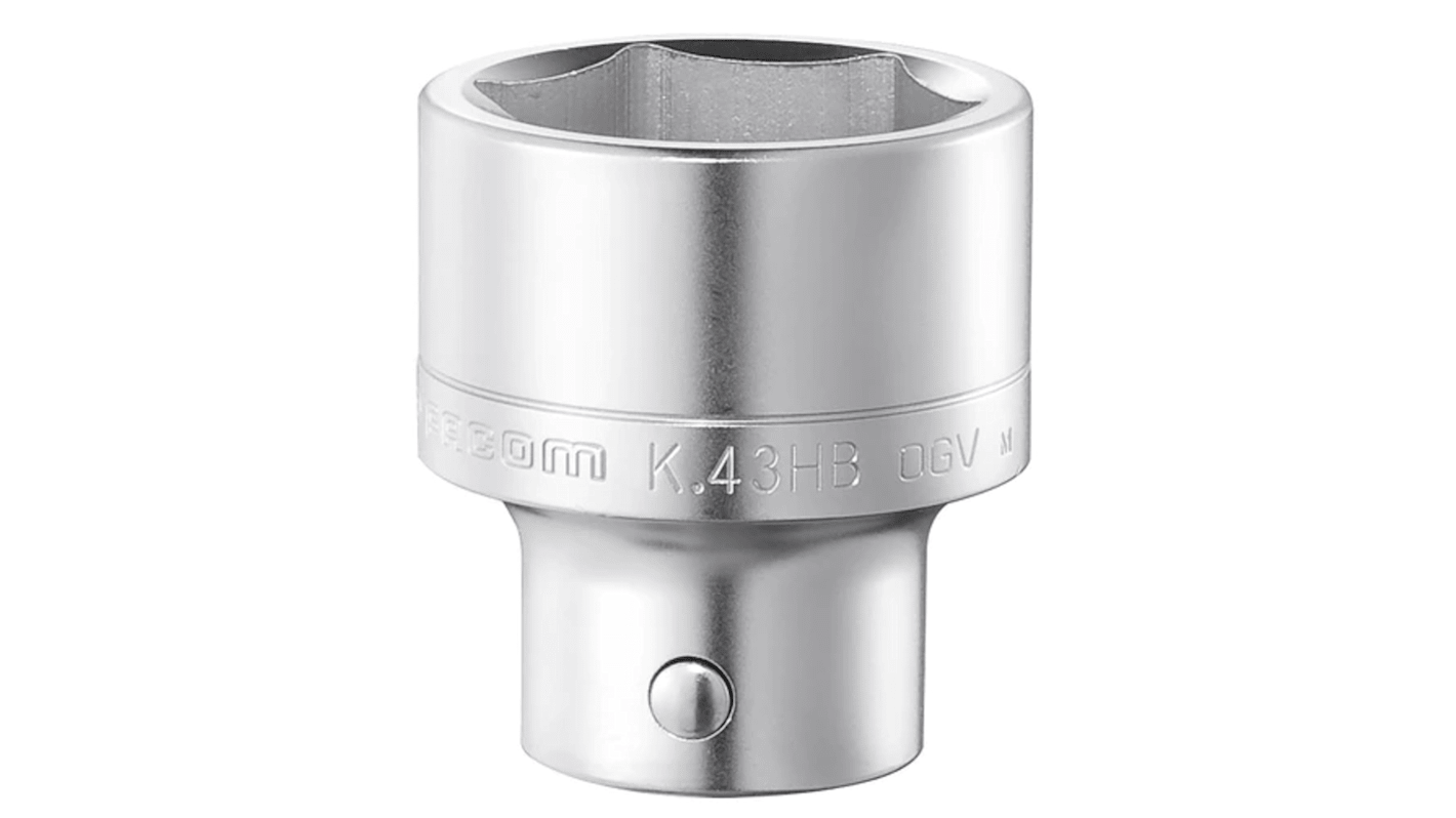 Facom 3/4 in Drive 43mm Standard Socket, 6 point, 66.9 mm Overall Length