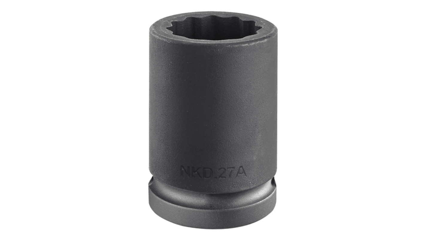 Facom 22mm, 3/4 in Drive Impact Socket Standard Impact Socket, 50 mm length