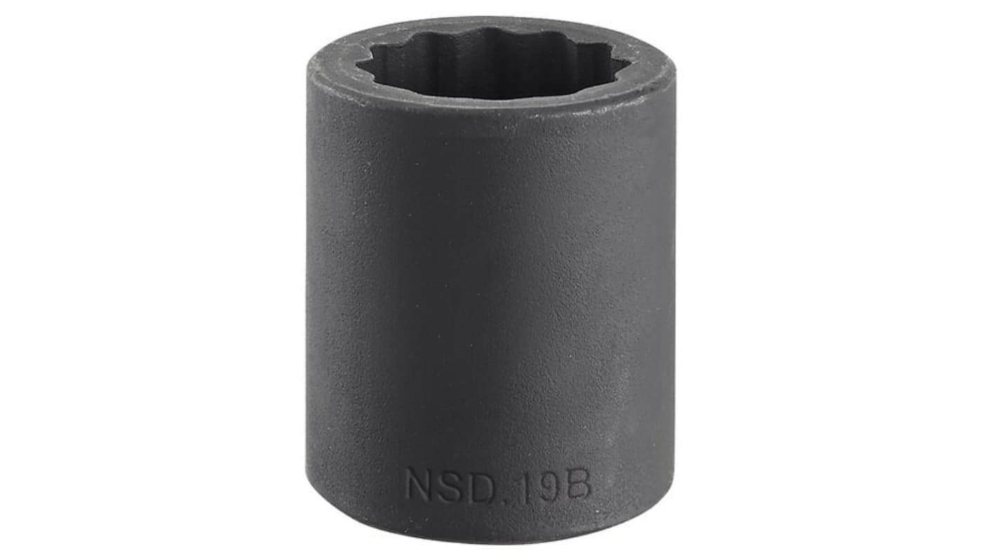 Facom 18mm, 1/2 in Drive Impact Socket, 38 mm length