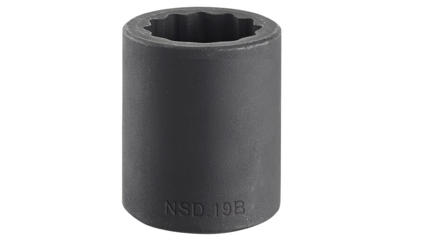 Facom 22mm, 1/2 in Drive Impact Socket, 38 mm length