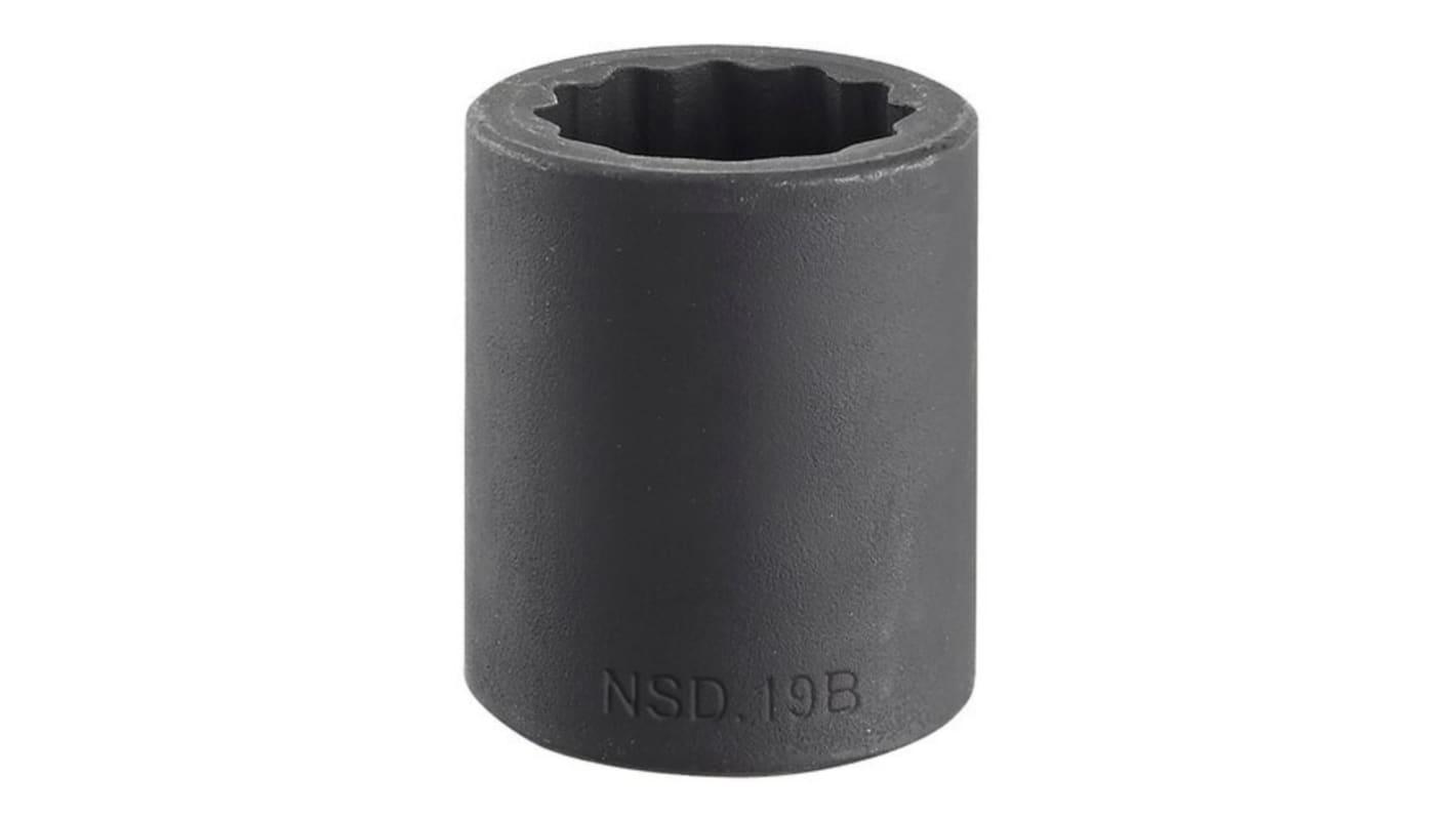 Facom 9mm, 1/2 in Drive Impact Socket, 38 mm length