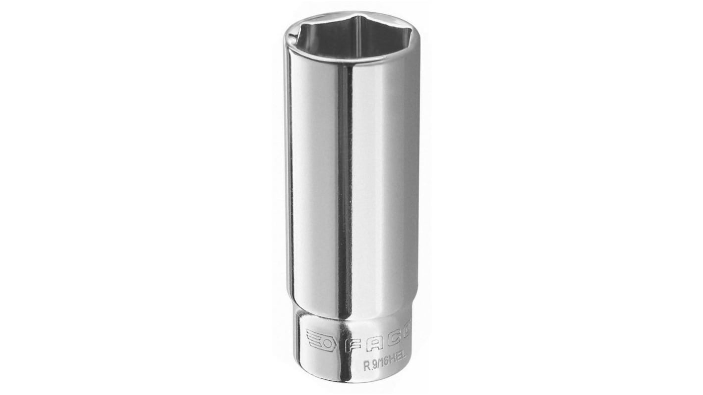 Facom 1/4 in Drive 1/2in Deep Socket, 6 point, 50 mm Overall Length