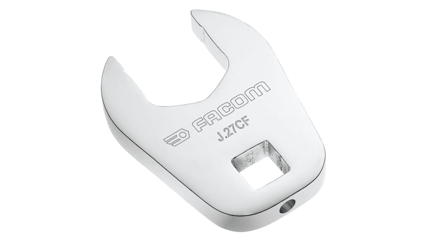 Facom J.CF Series Open Ended Insert Spanner Head, 11 mm, 3/8in Insert, Chrome Finish