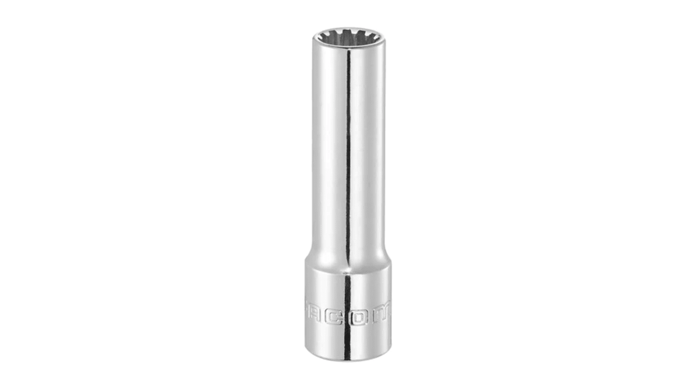 Facom 3/8 in Drive 3/8in Deep Socket, Spline, 63 mm Overall Length