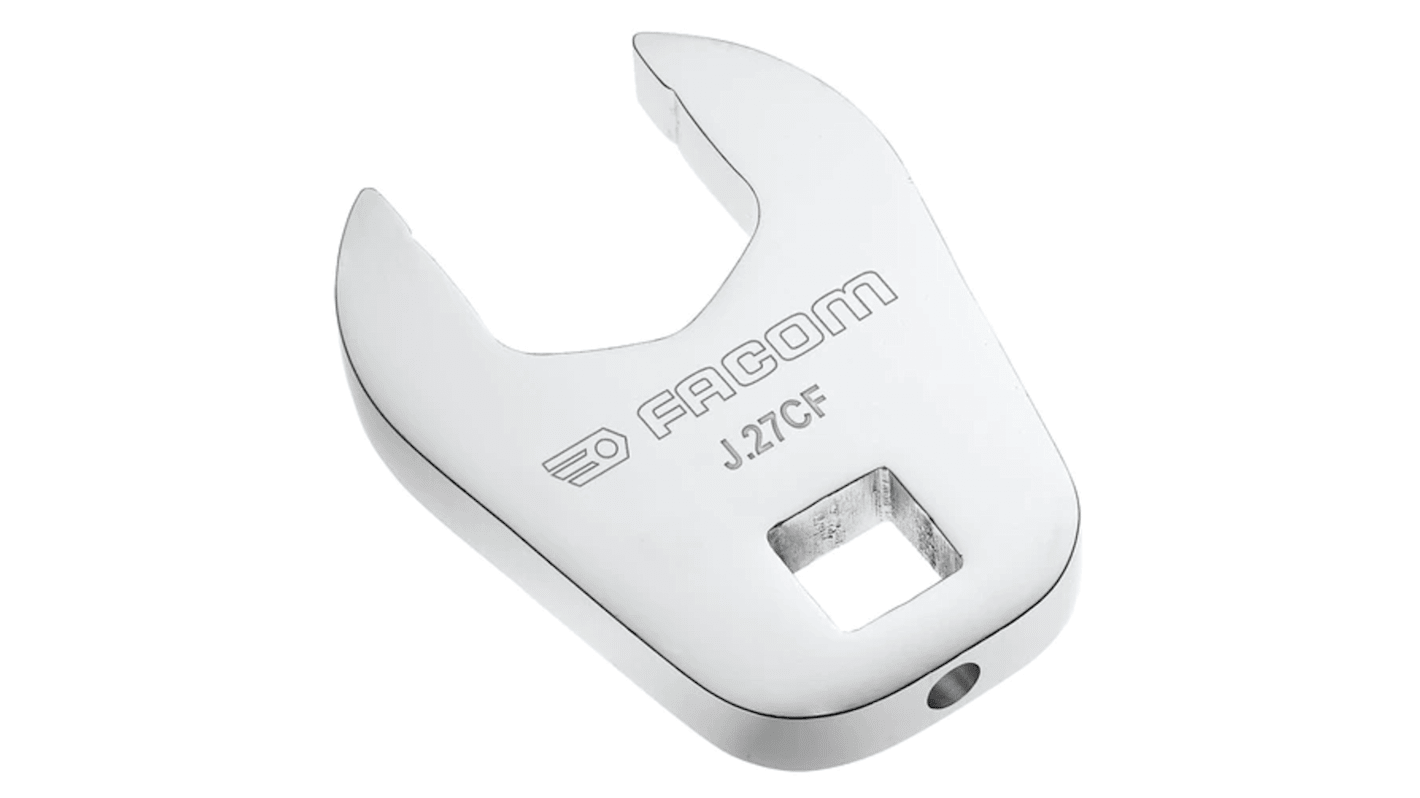 Facom J.CF Series Open Ended Insert Spanner Head, 14 mm, 3/8in Insert, Chrome Finish