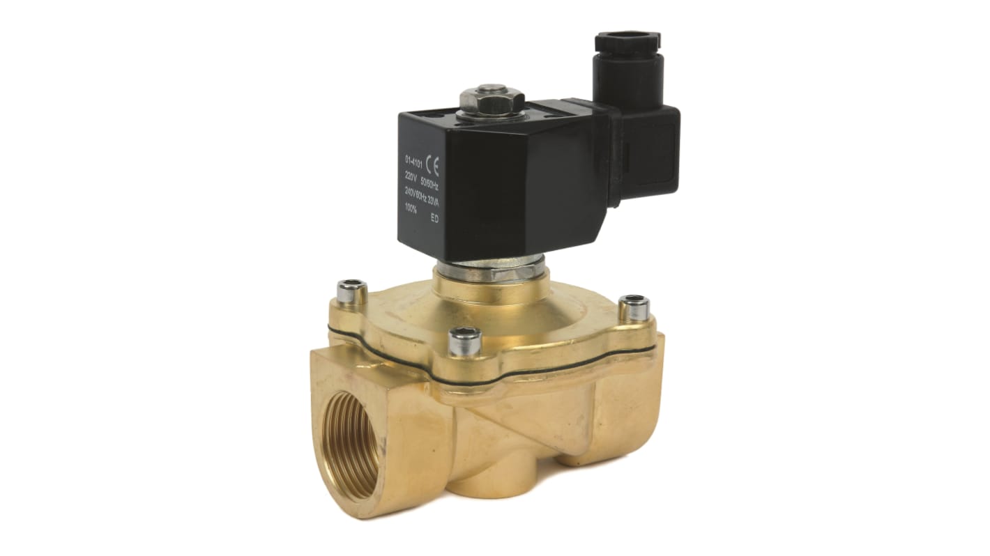 RS PRO Solenoid Valve, 2 port(s) , NC, 24 V dc, 1/4in