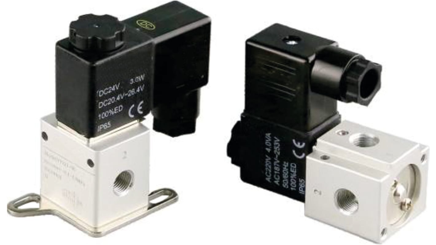 Electroválvula neumática RS PRO, Serie ET, Rosca G 1/4, Función 3/2, Solenoide, Colector, Independiente