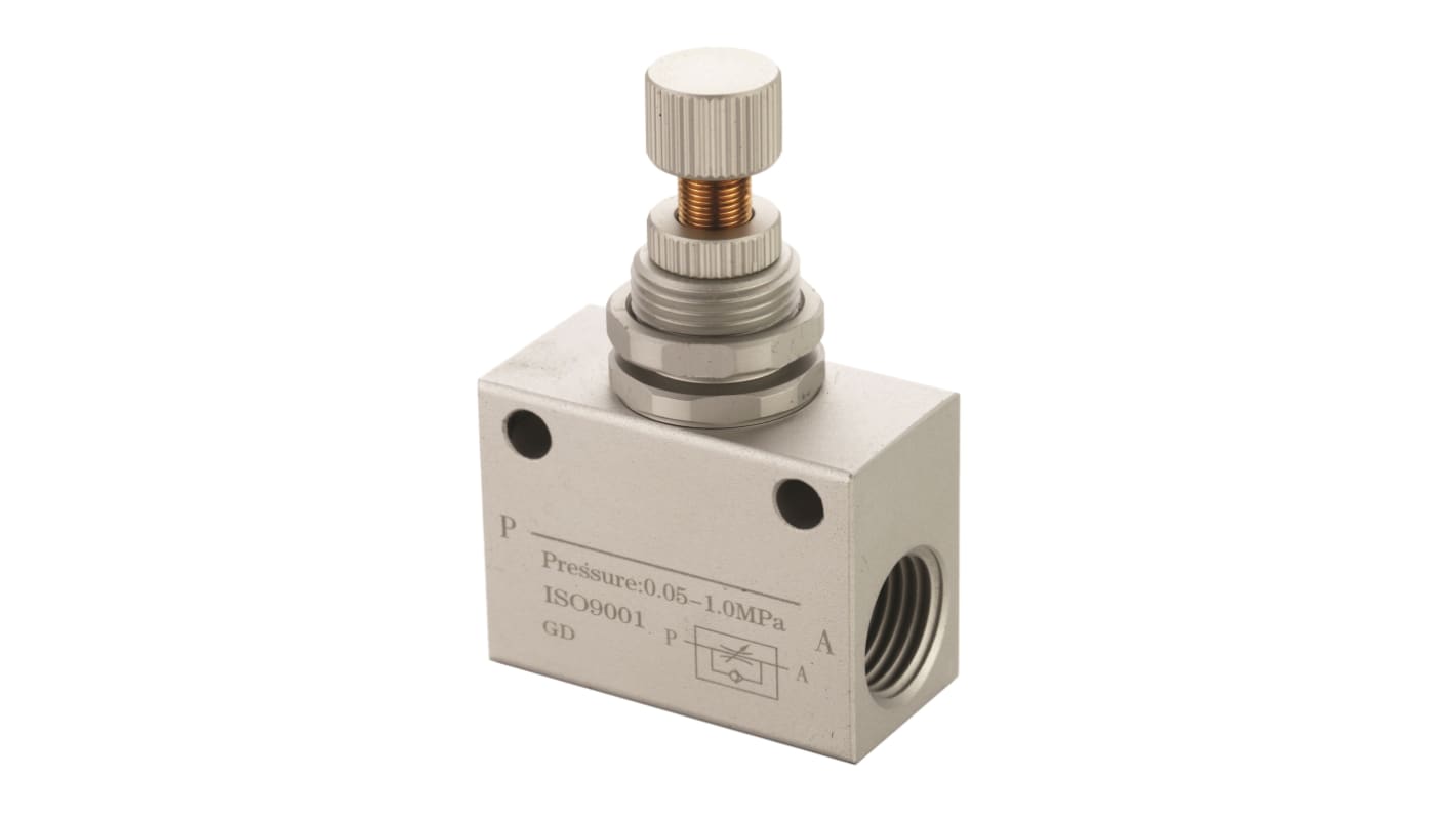 RS PRO QSC Series Threaded Flow Controller, 1/8 in Female Inlet Port