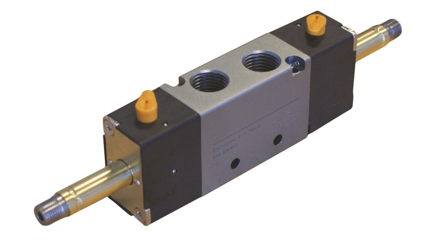 RS PRO RV Pneumatik-Magnetventil 5/2 Verteiler, Einzelplatzinstallation G1/8, Magnet/Magnet-betätigt