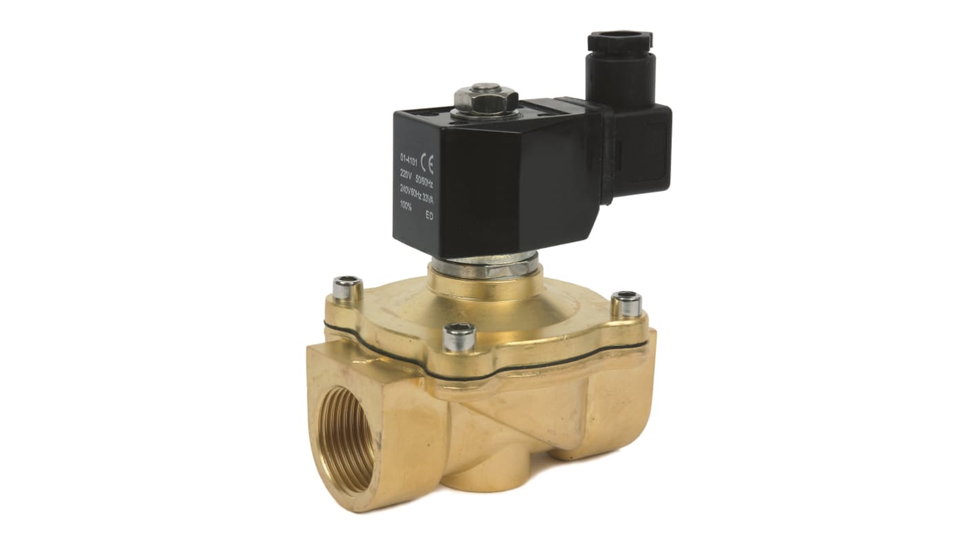 RS PRO NC Pneumatic Solenoid Valve - Solenoid/Spring G 1/2 ZS Series