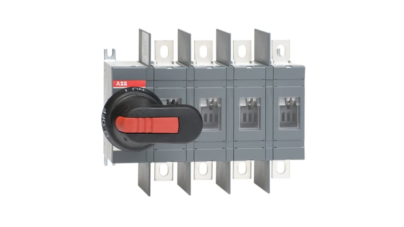 ABB 4P Pole Surface Mount Switch Disconnector - 200A Maximum Current, 110kW Power Rating, IP00