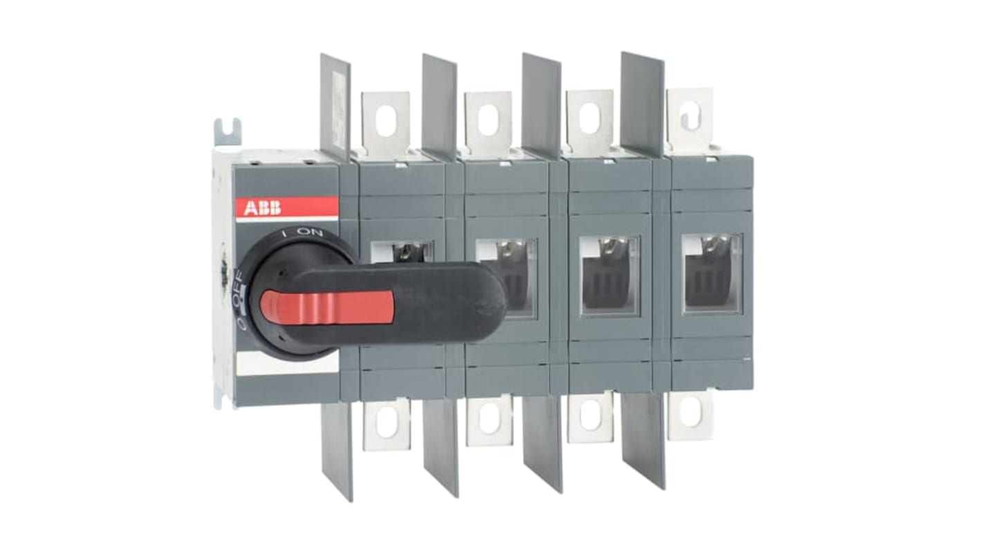 ABB 4P Pole Surface Mount Switch Disconnector - 400A Maximum Current, 220kW Power Rating, IP65