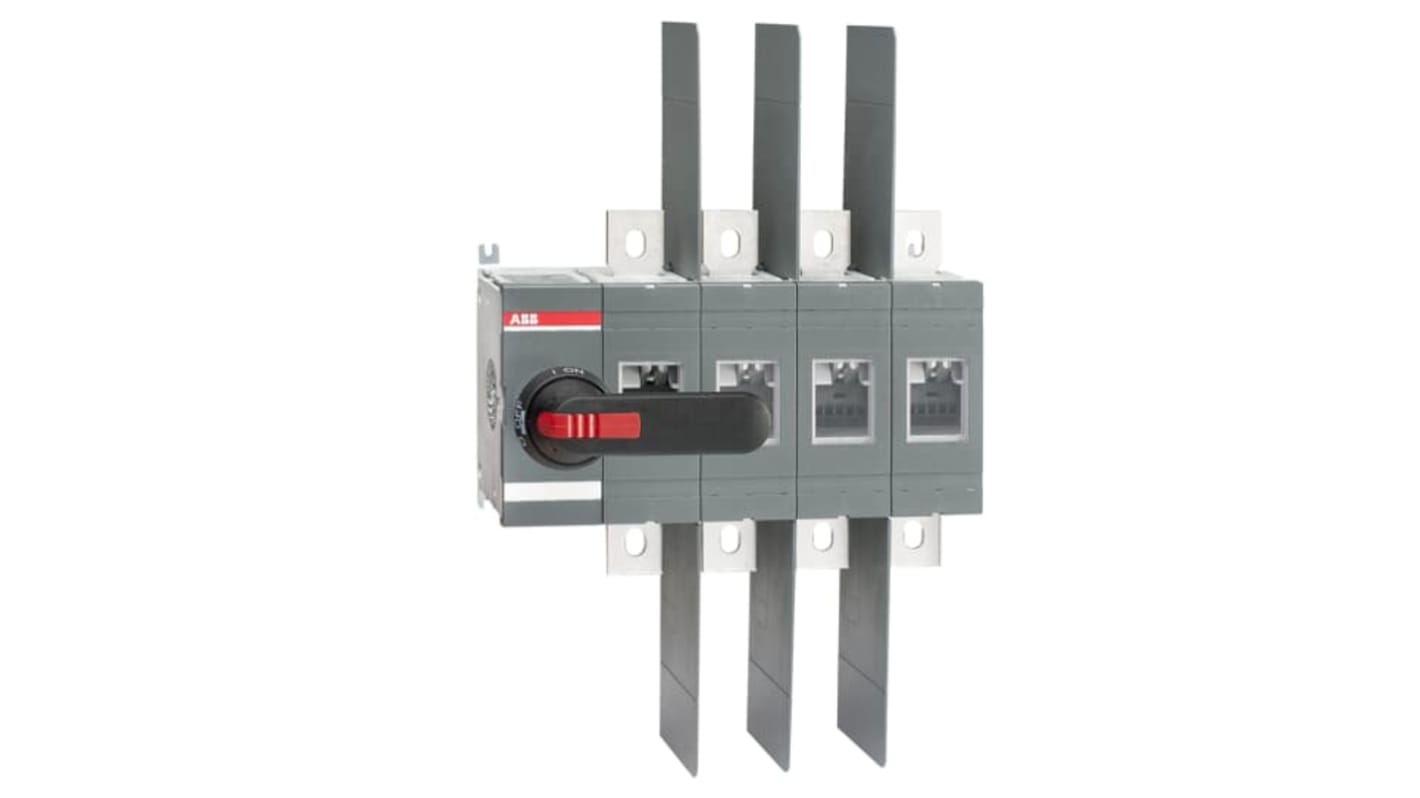 ABB 4P Pole Surface Mount Switch Disconnector - 800A Maximum Current, 450kW Power Rating, IP00