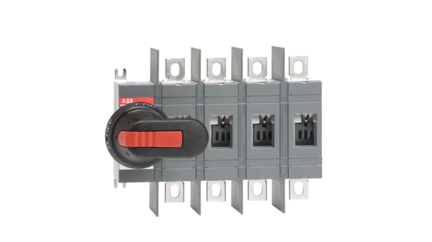 ABB 4P Pole Surface Mount Switch Disconnector - 250A Maximum Current, 145kW Power Rating, IP00