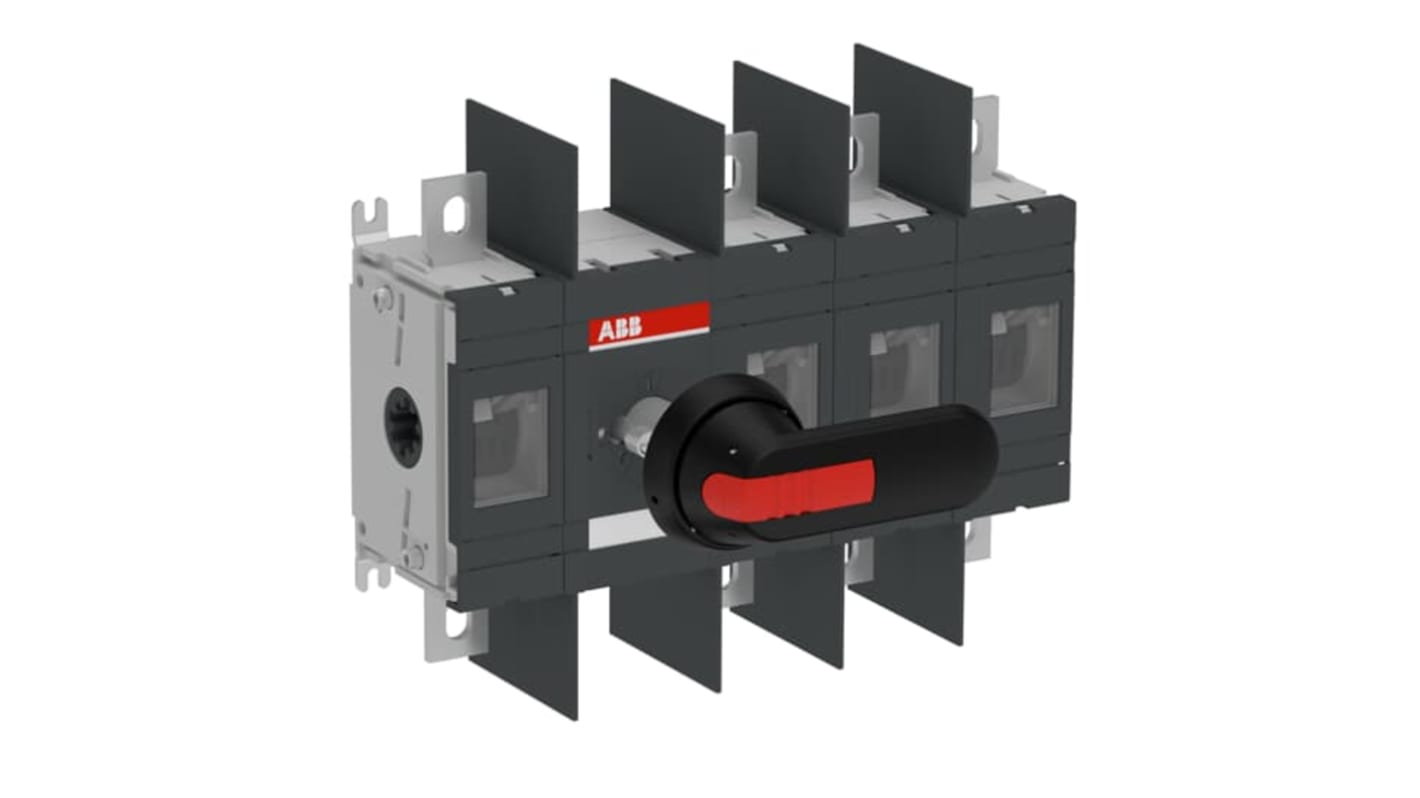 ABB 4P Pole Surface Mount Switch Disconnector - 400A Maximum Current, 220kW Power Rating, IP00