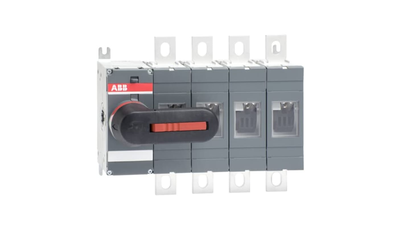 ABB 4P Pole Surface Mount Switch Disconnector - 315A Maximum Current, 180kW Power Rating, IP00