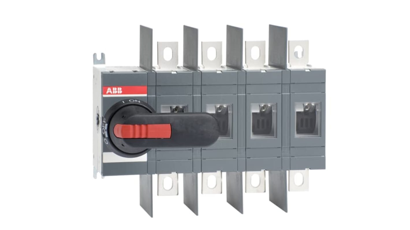 ABB 4P Pole Surface Mount Switch Disconnector - 315A Maximum Current, 180kW Power Rating, IP00