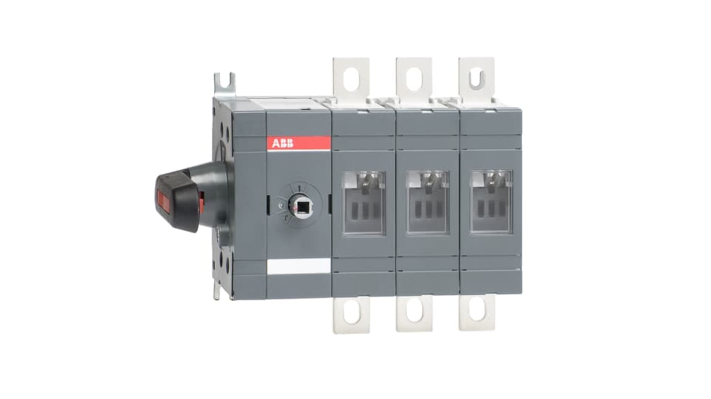 ABB 3P Pole Surface Mount Switch Disconnector - 200A Maximum Current, 110kW Power Rating, IP00
