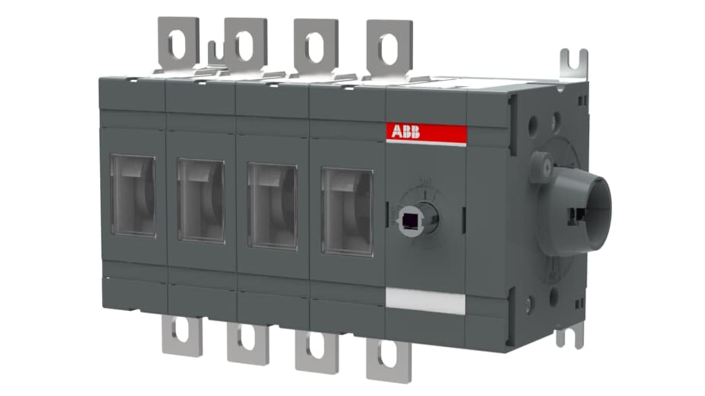 ABB 4P Pole Screw Mount Switch Disconnector - 200A Maximum Current, 200kW Power Rating, IP00