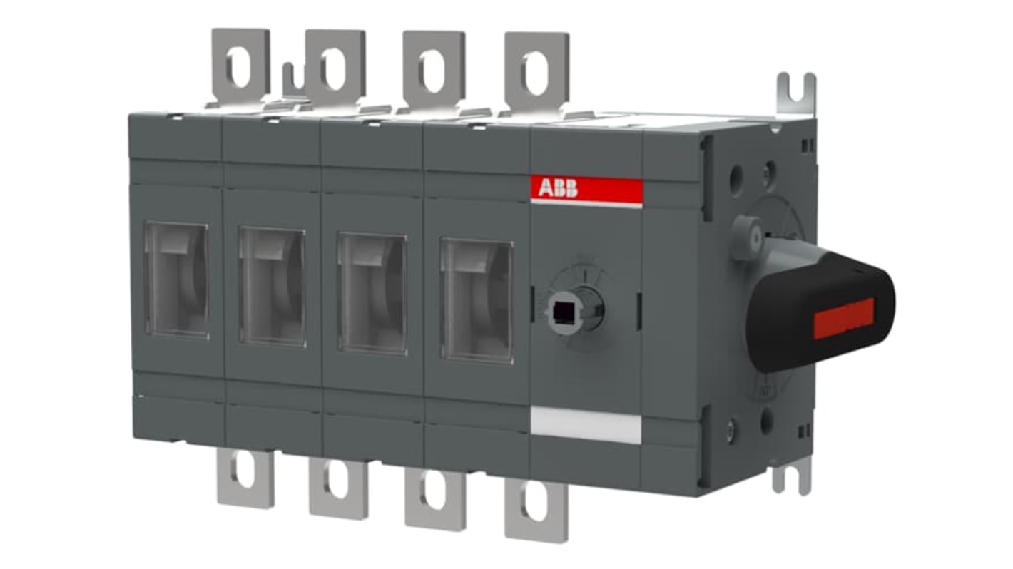 ABB 4P Pole Surface Mount Switch Disconnector - 250A Maximum Current, 145kW Power Rating, IP00