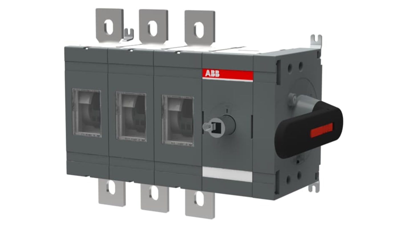 ABB 3P Pole Surface Mount Switch Disconnector - 630A Maximum Current, 355kW Power Rating, IP00