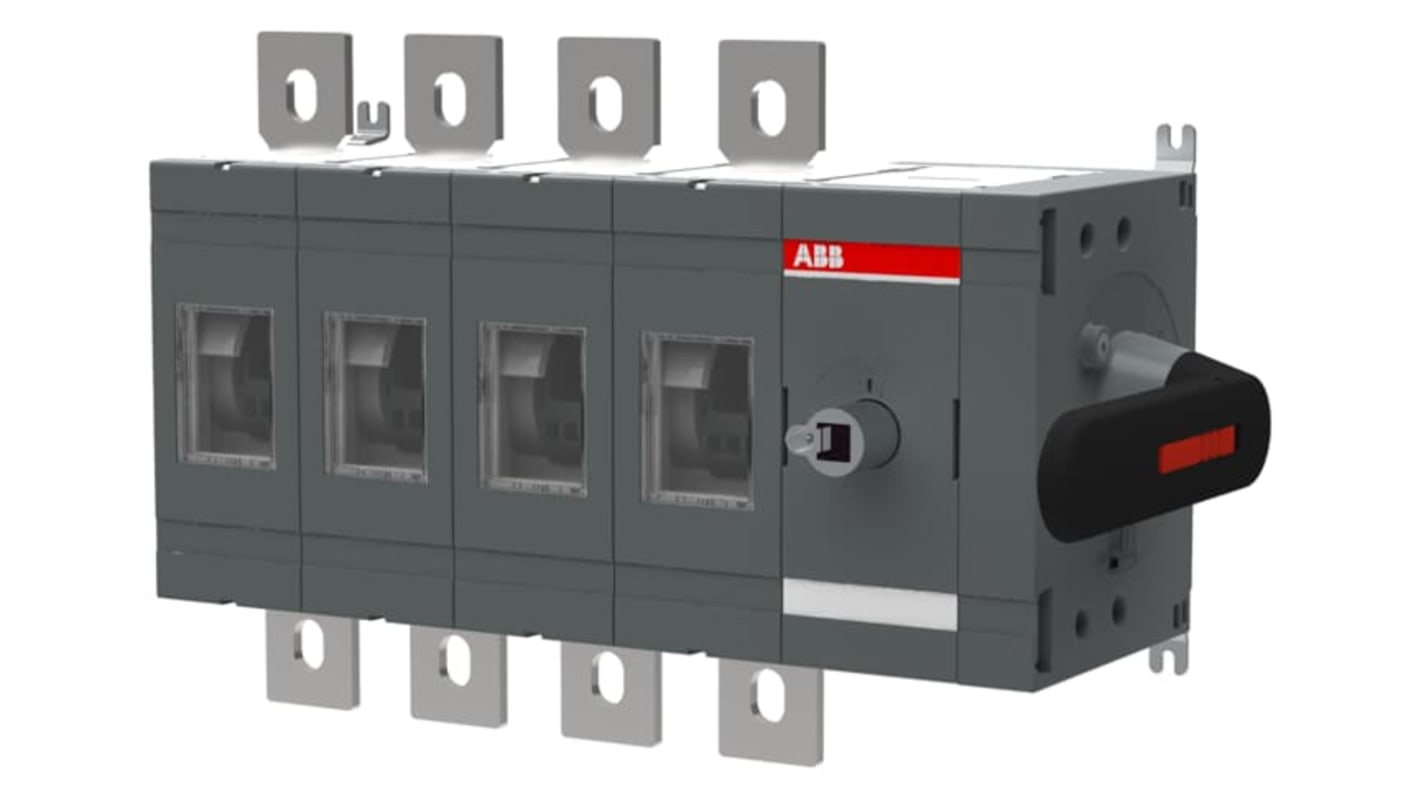 ABB 4P Pole Surface Mount Switch Disconnector - 800A Maximum Current, 450kW Power Rating, IP00