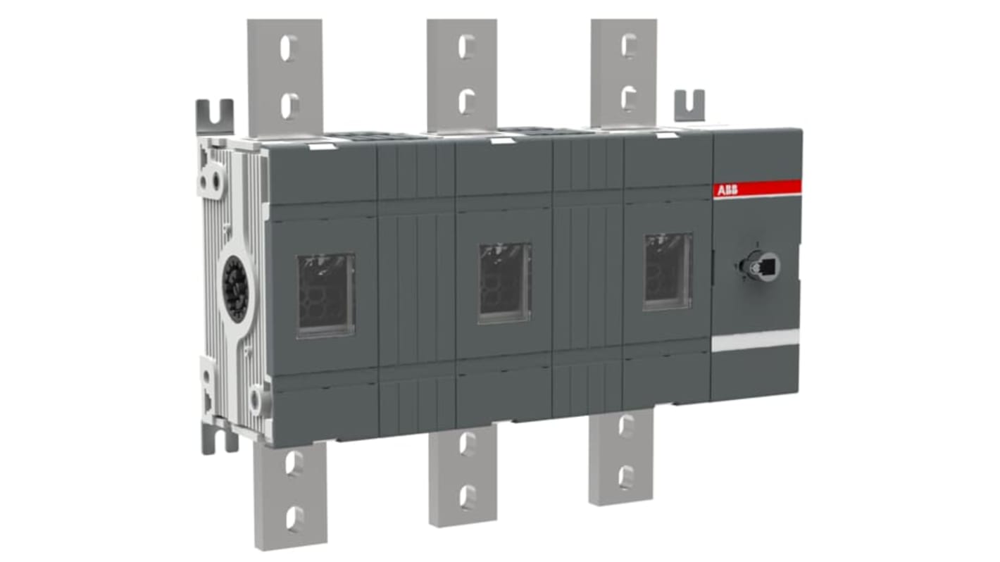 ABB 3P Pole Surface Mount Switch Disconnector - 1600A Maximum Current, 250kW Power Rating, IP00