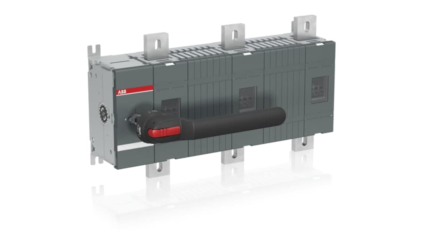 ABB 3P Pole Surface Mount Switch Disconnector - 1250A Maximum Current, 710kW Power Rating, IP00
