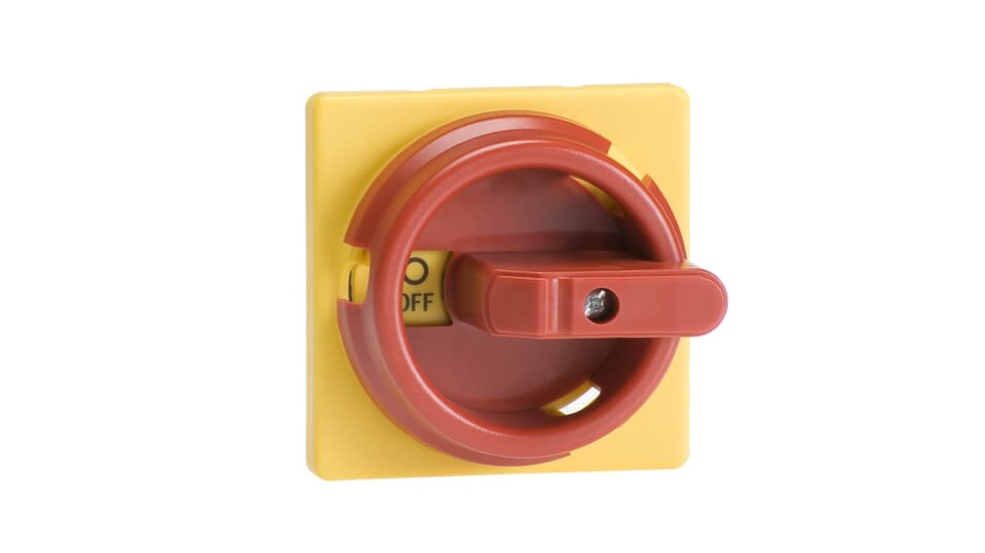 Mando giratorio ABB, para Desconector por conmutación serie OT, tirador Rojo/Amarillo, IP65