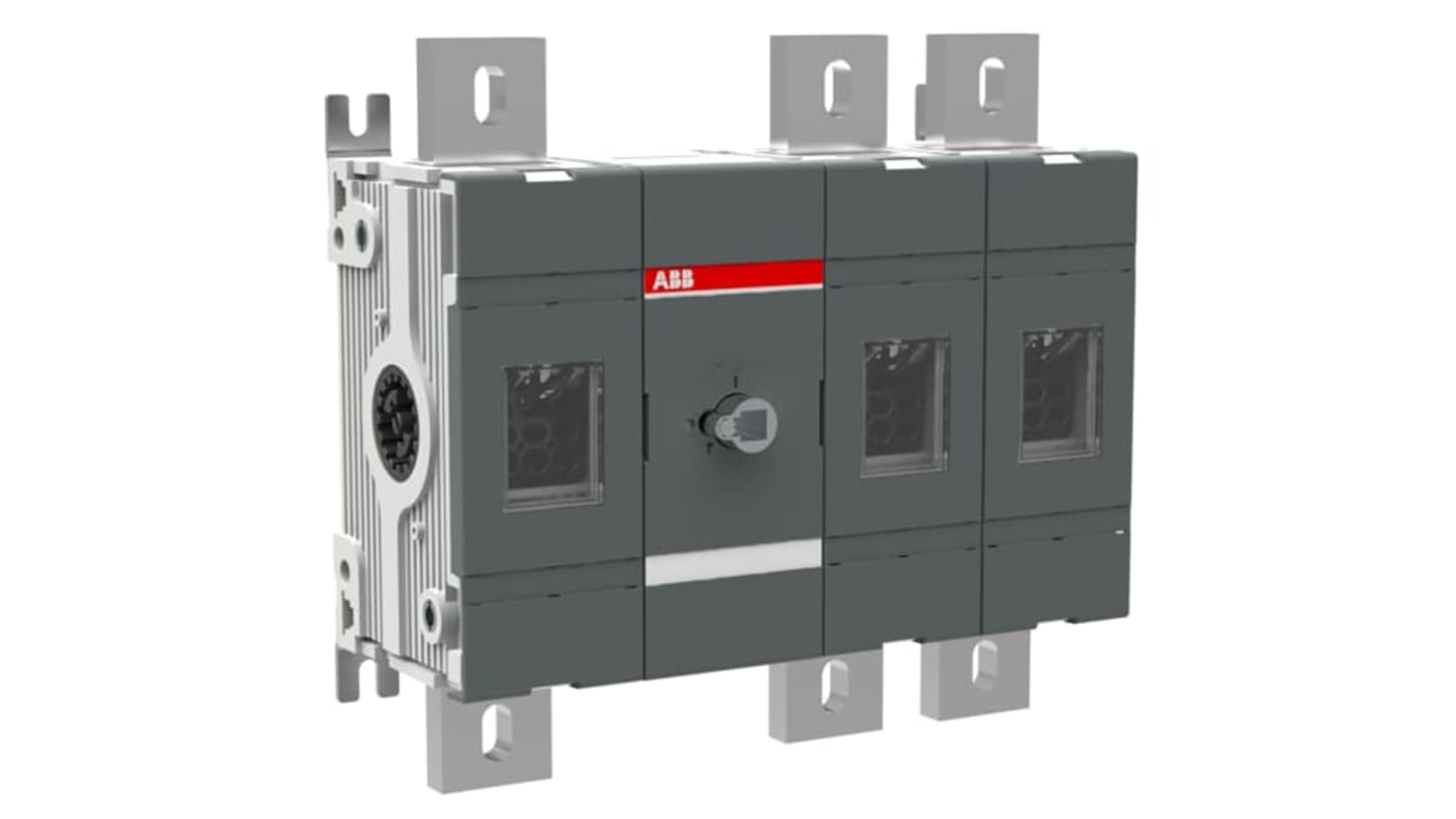 ABB 3P Pole Surface Mount Switch Disconnector - 100A Maximum Current, 560kW Power Rating, IP00