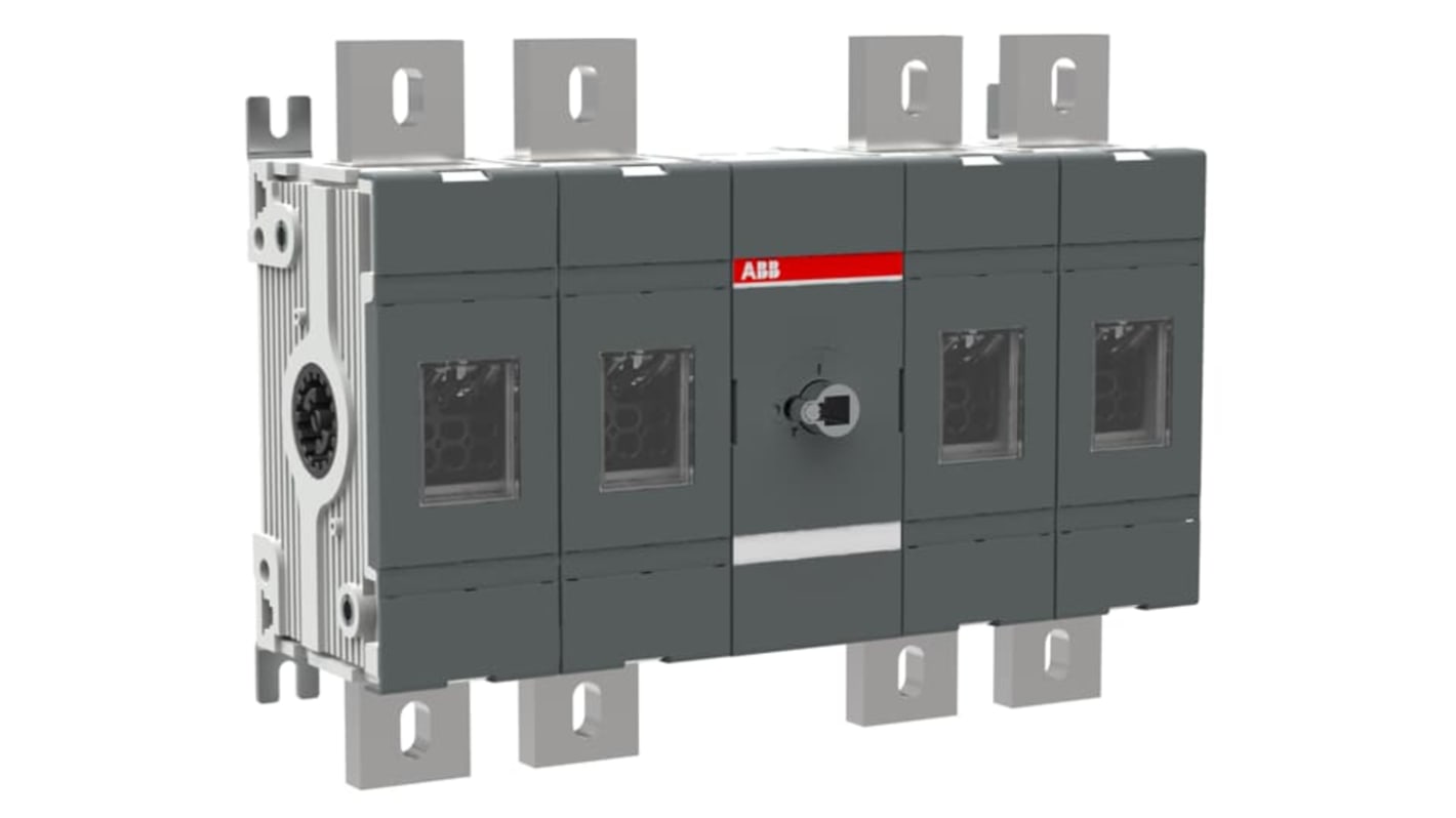 ABB 4P Pole Surface Mount Switch Disconnector - 100A Maximum Current, 560kW Power Rating, IP00