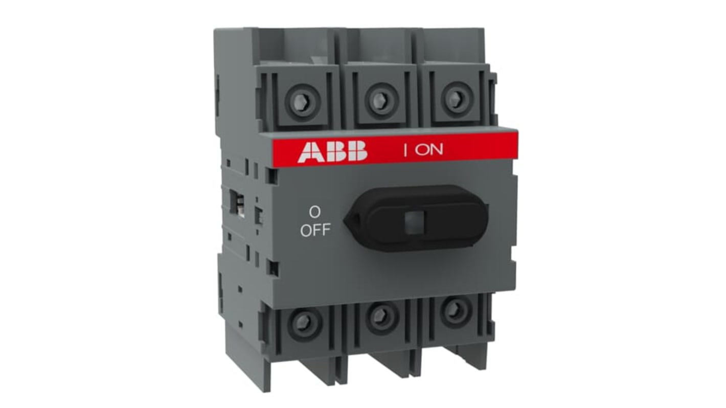 ABB 3P Pole Screw Mount Switch Disconnector - 40A Maximum Current, 18.5kW Power Rating, IP20