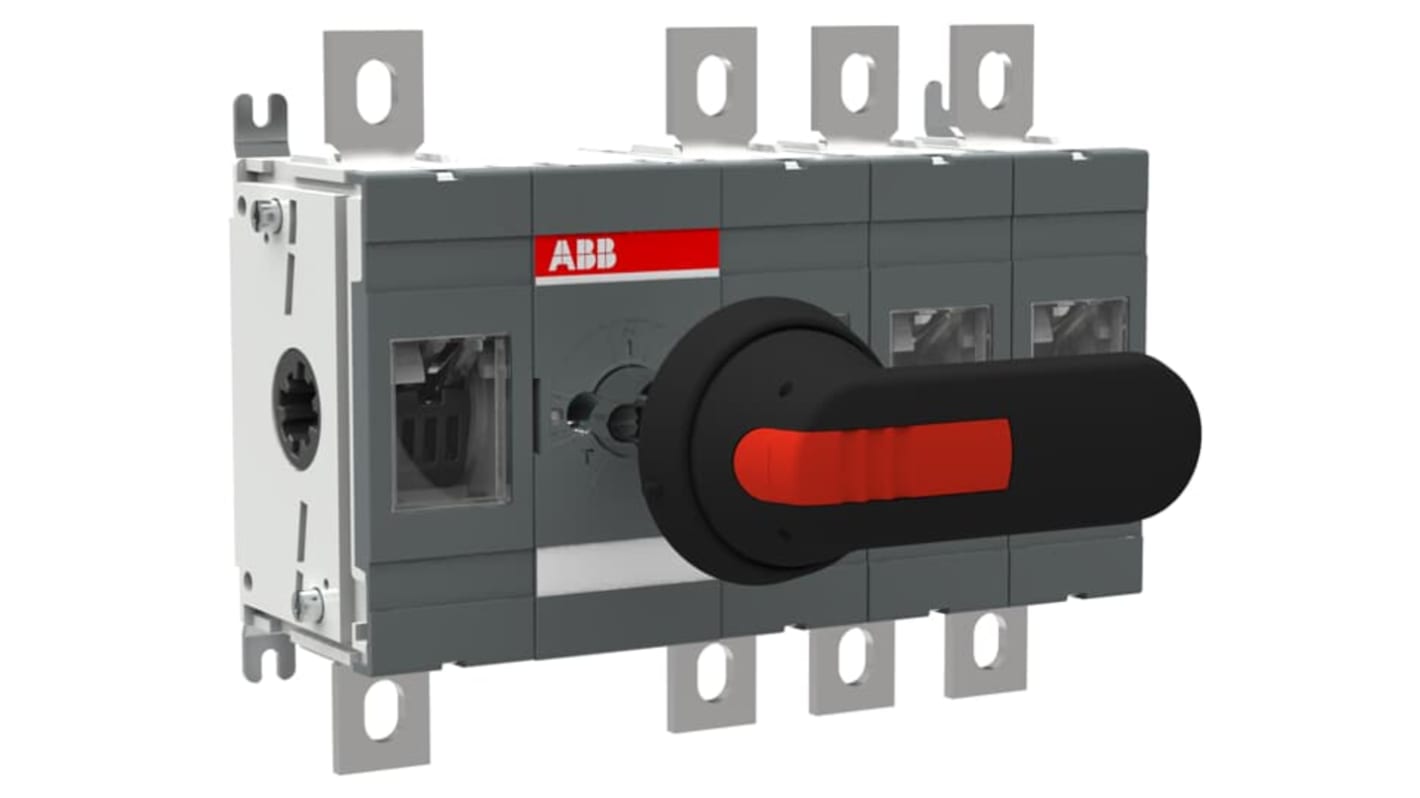 ABB 4P Pole Surface Mount Switch Disconnector - 400A Maximum Current, 230kW Power Rating, IP00